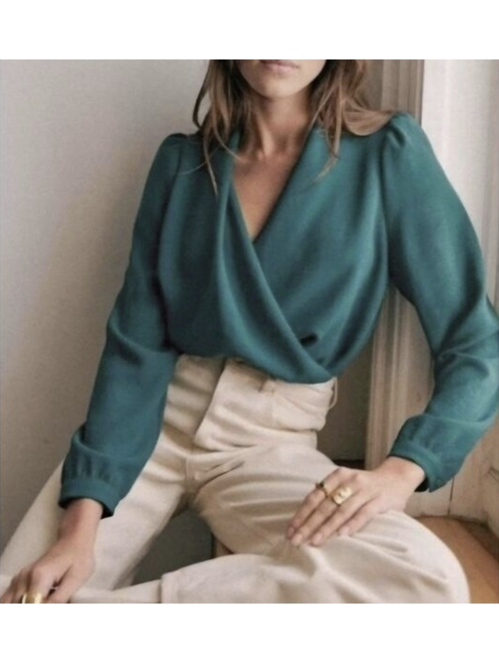 SEZANE Abelia Wrap Blouse Size 42/10